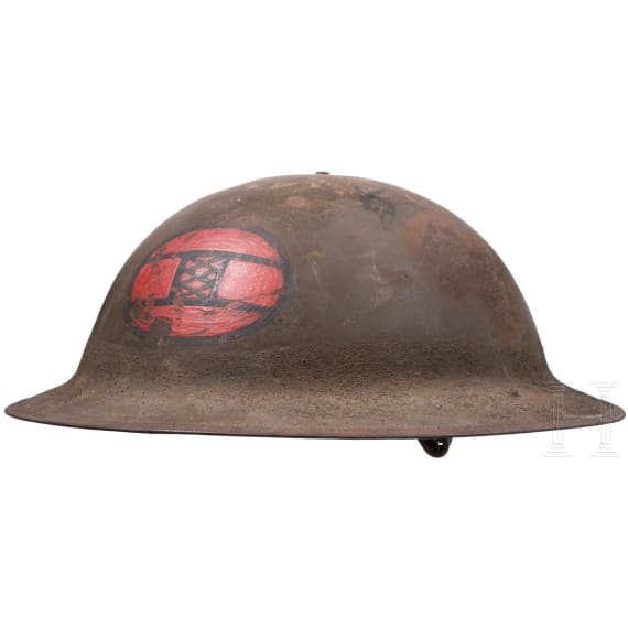 A steel helmet M 17 "Brodie" of a veteran of the 30th Infantry Division "Old Hickory"