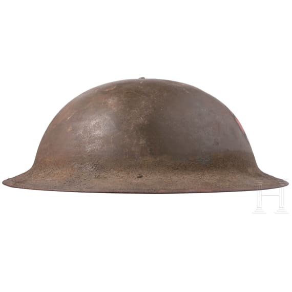 A steel helmet M 17 "Brodie" of a veteran of the 30th Infantry Division "Old Hickory"