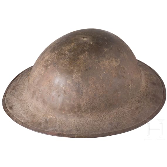 A steel helmet M 17 "Brodie" of a veteran of the77th Infantry Division