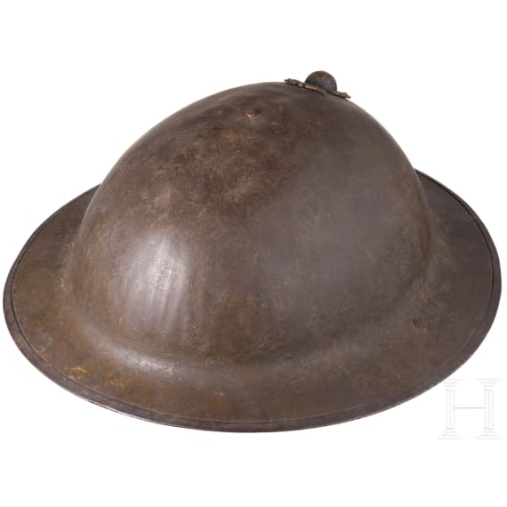 Stahlhelm M 17 &bdquo;Brodie" eines Veteranen der 4th Marine Brigade der 2nd Infantry Division &bdquo;Indianhead"