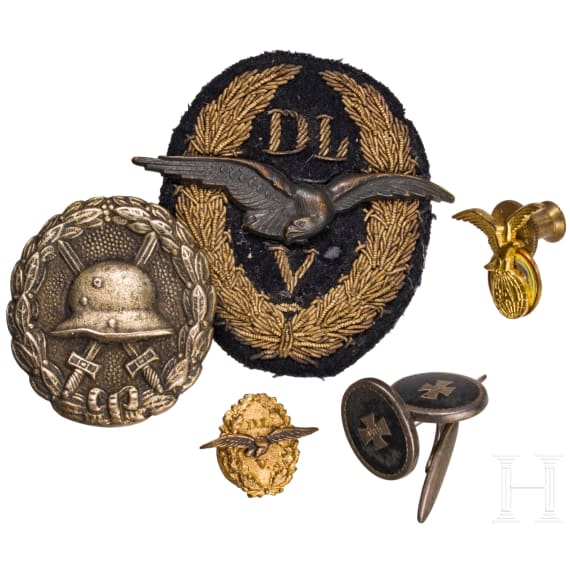 Lederhelm, Effekten und Auszeichnungen, deutsch, 20. Jhdt.
