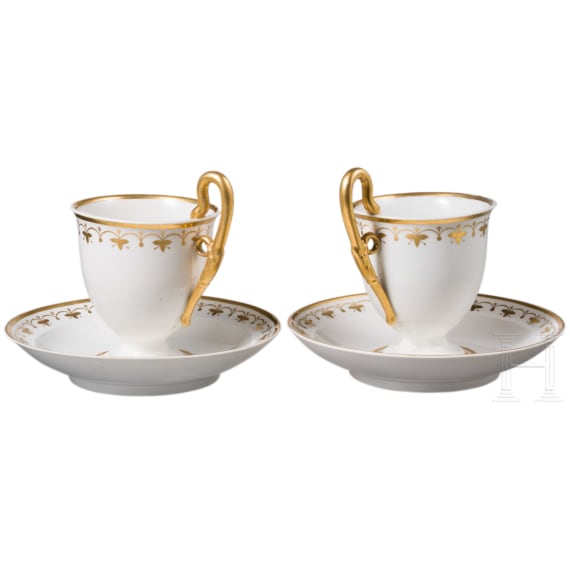Maximilian I Joseph and Caroline of Bavaria &ndash; a pair of bisque portrait cups in the style of Johann Peter Melchior, Porzellanmanufaktur Nymphenburg, circa 1810