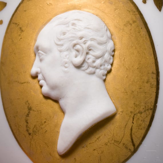 Maximilian I Joseph and Caroline of Bavaria &ndash; a pair of bisque portrait cups in the style of Johann Peter Melchior, Porzellanmanufaktur Nymphenburg, circa 1810