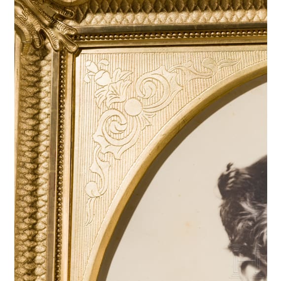 Crown Prince Ludwig of Bavaria (1845&ndash;1886) &ndash; a life-sized portrait photograph in ornate frame, circa 1864
