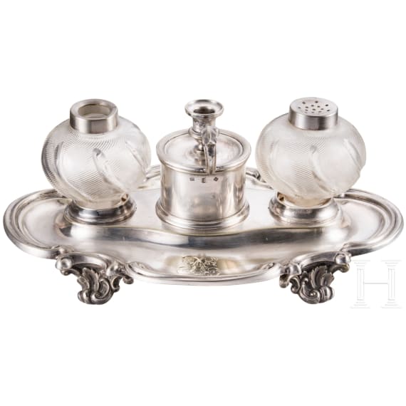 Ludwig II of Bavaria &ndash; a silver writing set, circa 1860/70