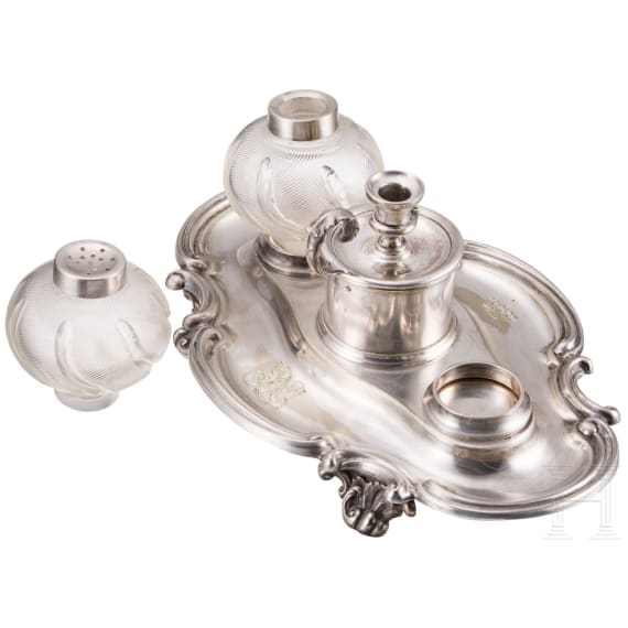 Ludwig II of Bavaria &ndash; a silver writing set, circa 1860/70