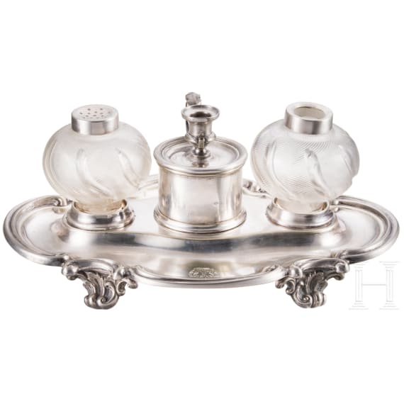 Ludwig II of Bavaria &ndash; a silver writing set, circa 1860/70