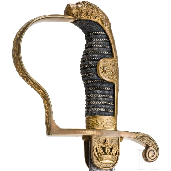 Graf Maximilian von Holnstein of Bavaria (1835 - 1895), aide-de-camp to Ludwig II &ndash; his personal lion's head sabre