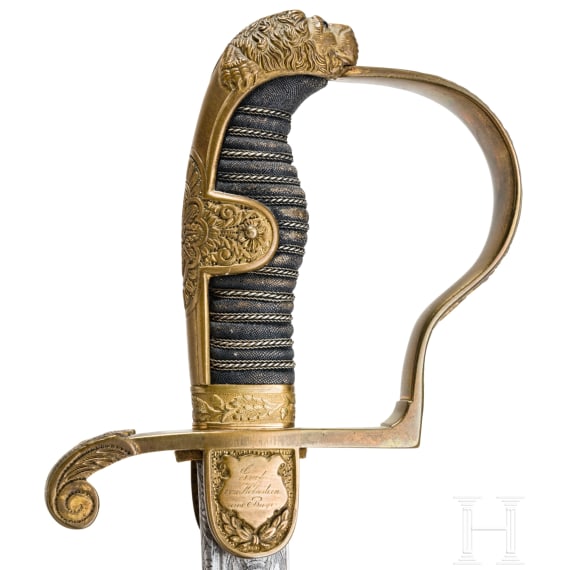 Graf Maximilian von Holnstein of Bavaria (1835 - 1895), aide-de-camp to Ludwig II &ndash; his personal lion's head sabre