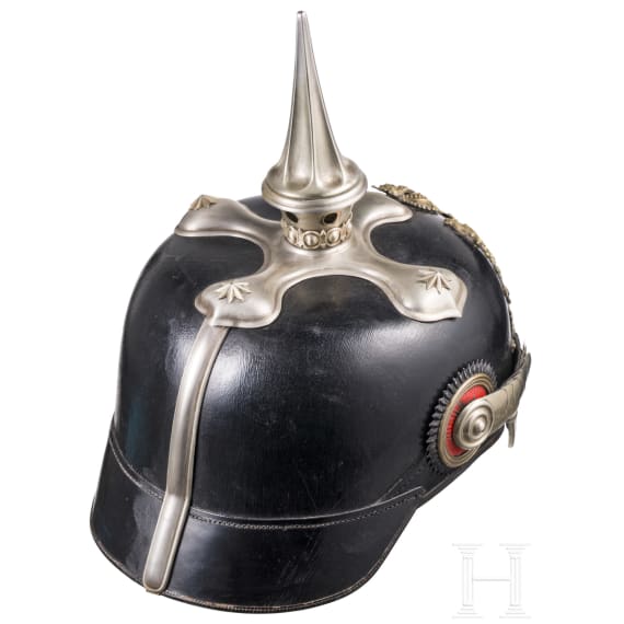 A M 1886 helmet for Bavarian officers, with cover, circa 1914