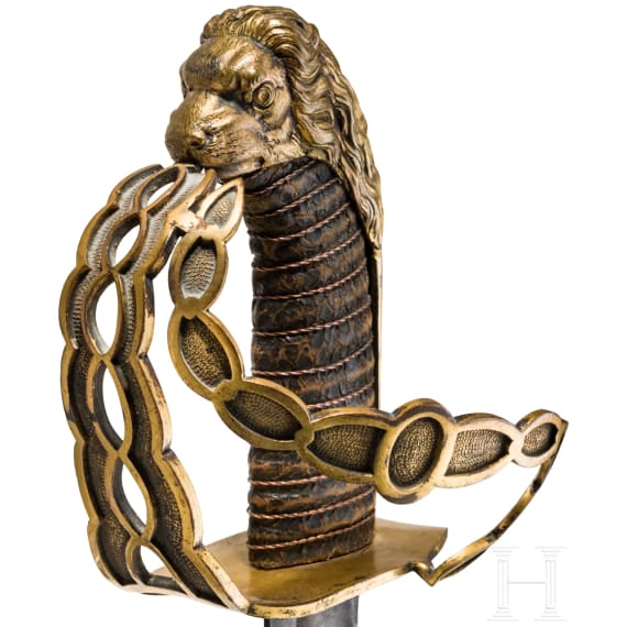 A large lion's head sabre for Bavarian officers, circa 1780&ndash;1810