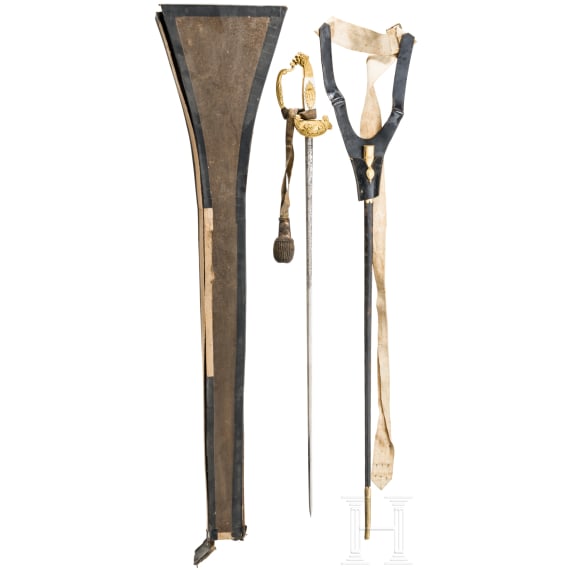 A sword for Bavarian officials from the reign of Maximilian II, with accessories
