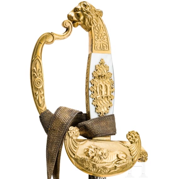A sword for Bavarian officials from the reign of Maximilian II, with accessories