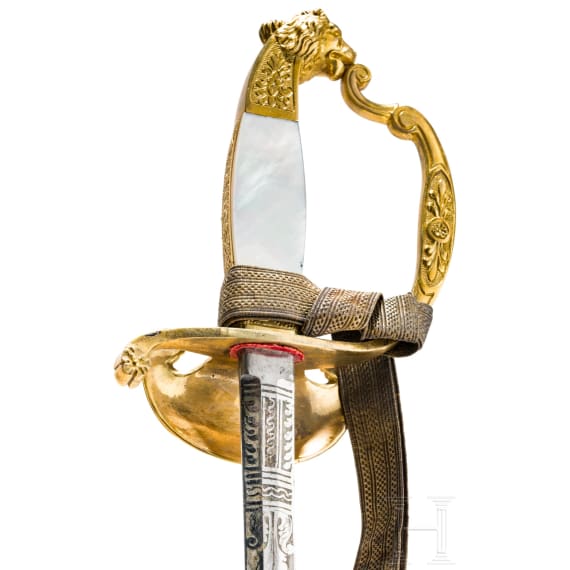 A sword for Bavarian officials from the reign of Maximilian II, with accessories