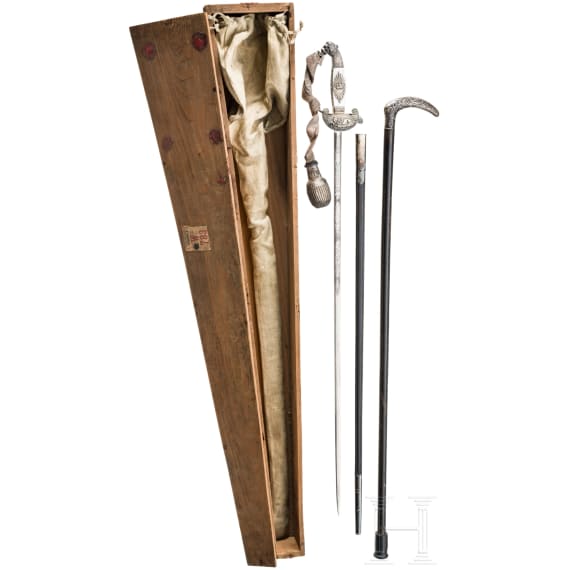 A Bavarian state official sword, Prince Regent period (1886&ndash;1912), in transport case