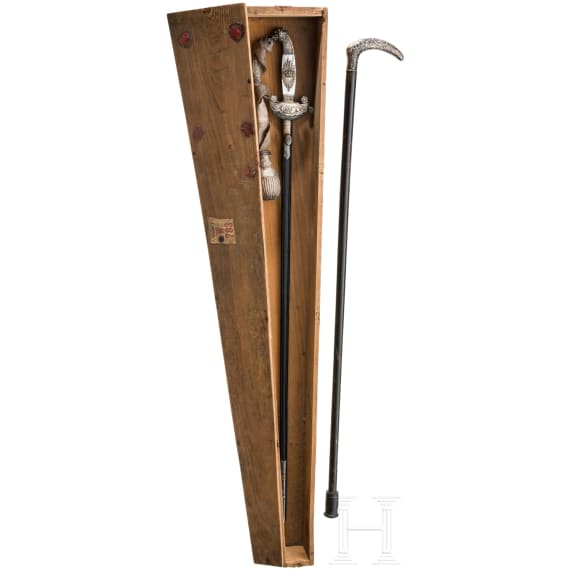A Bavarian state official sword, Prince Regent period (1886&ndash;1912), in transport case