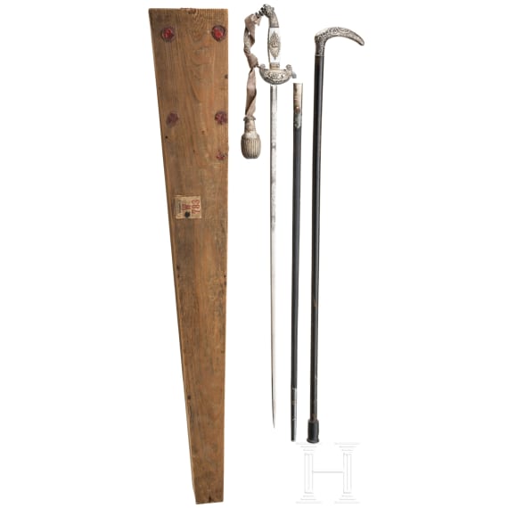 A Bavarian state official sword, Prince Regent period (1886&ndash;1912), in transport case