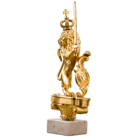 A gilded Bavarian lion, 19th century