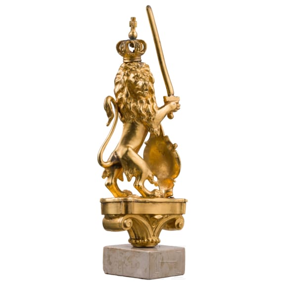 A gilded Bavarian lion, 19th century