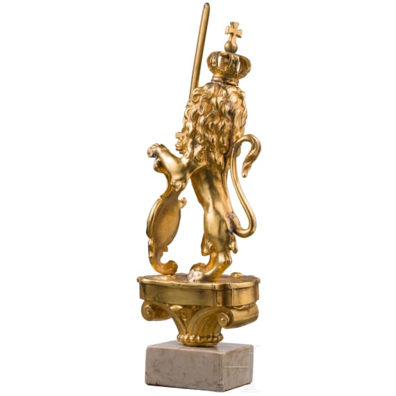 A gilded Bavarian lion, 19th century
