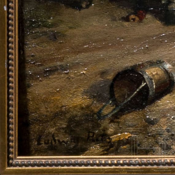 A painting of a battle involving Bavarian cavalry, 19th century