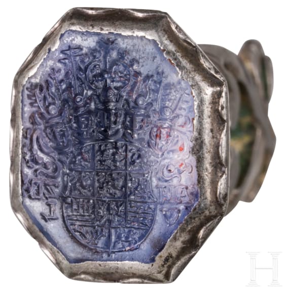 Count August von bruanschweig and Lueneburg, silver mounted private seal, ca. 1633