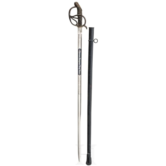 A pallasch M 1854 for officers in the 2nd Hanoverian Dragoon Regiment No. 16