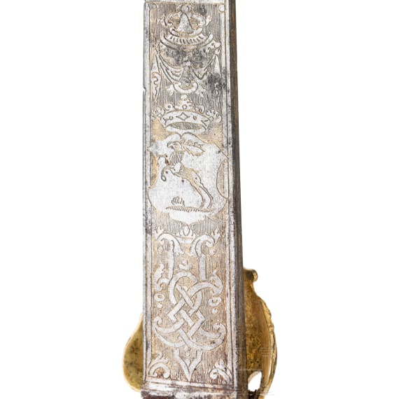 A German gilded hunting hanger, mid 18th century