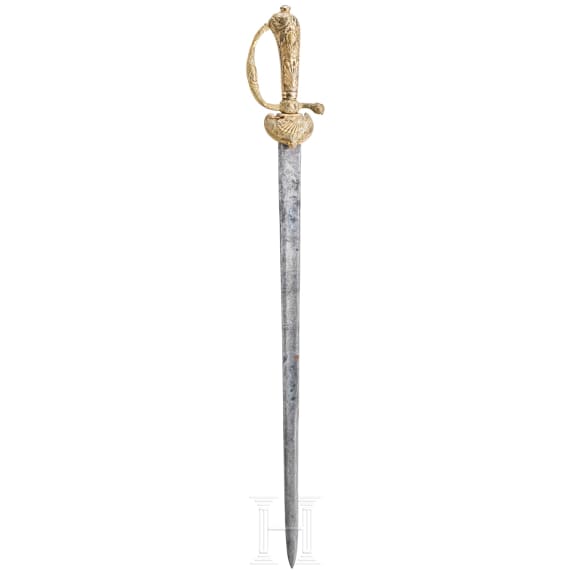 A german gilded hunting hanger, mid 18th century