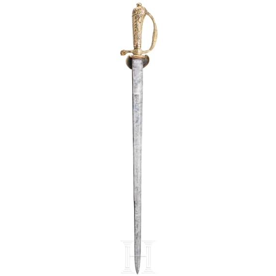 A german gilded hunting hanger, mid 18th century