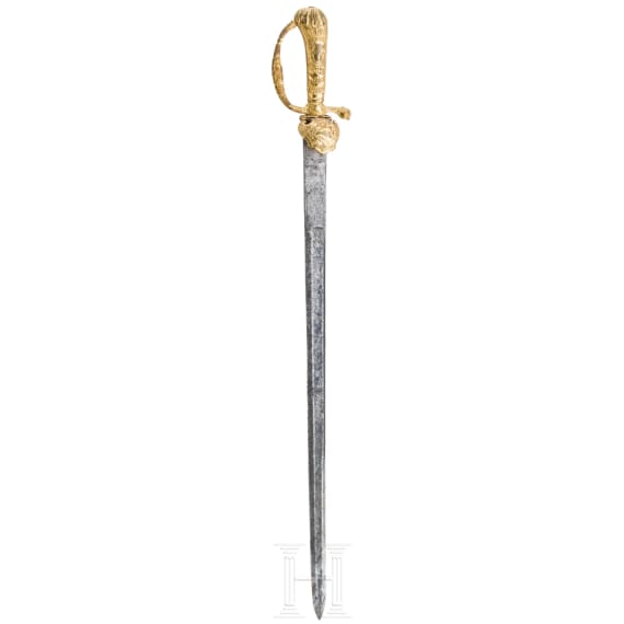 A german gilded hunting hanger, mid 18th century