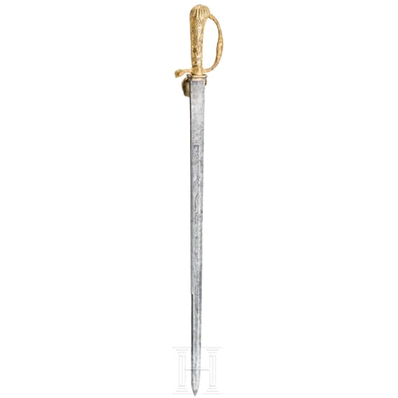 A german gilded hunting hanger, mid 18th century