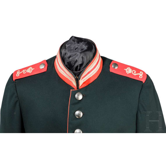 A tunic for enlisted men in the Guard Dragoon Regiment (1st Grand Ducal Hessian) No. 23, circa 1900