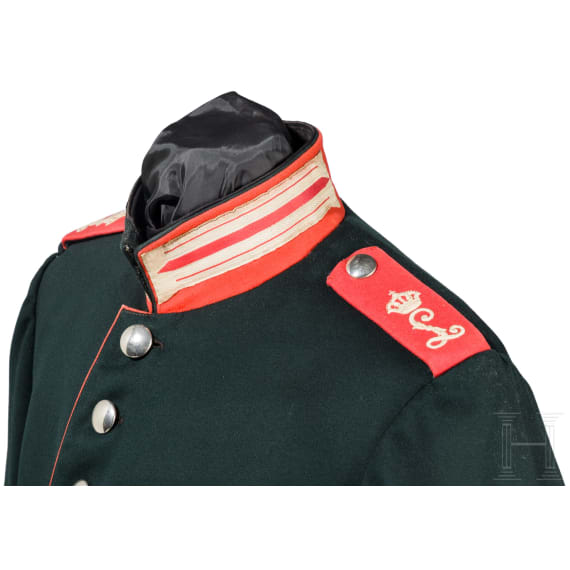 A tunic for enlisted men in the Guard Dragoon Regiment (1st Grand Ducal Hessian) No. 23, circa 1900