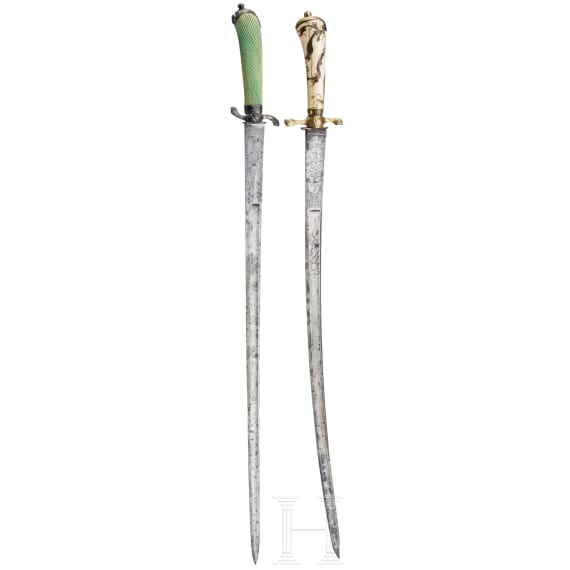 Two french hunting hangers, 18th century