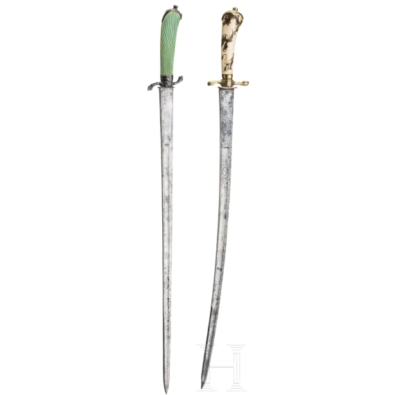 Two french hunting hangers, 18th century