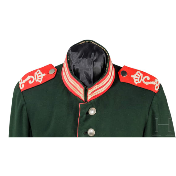 A tunic for enlisted men in the Guard Dragoon Regiment (1st Grand Ducal Hessian) No. 23, circa 1900