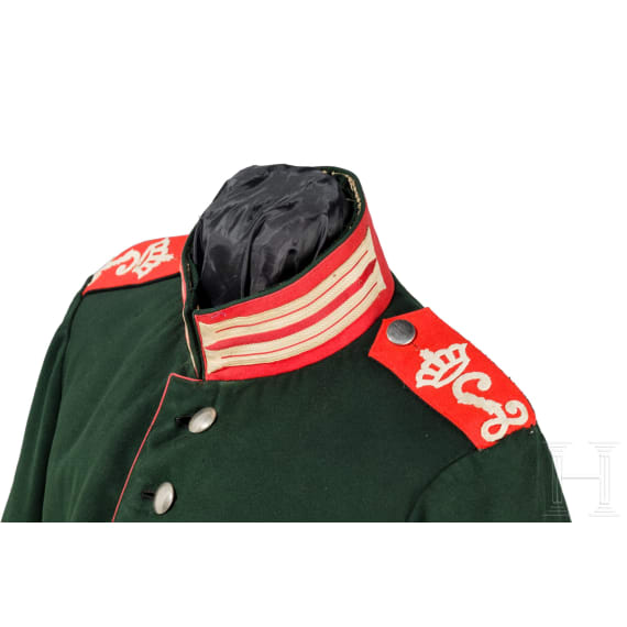 A tunic for enlisted men in the Guard Dragoon Regiment (1st Grand Ducal Hessian) No. 23, circa 1900