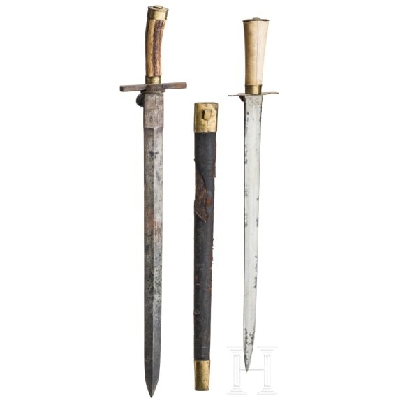 Two German hunting hangers, circa 1820