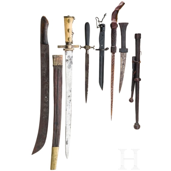 A set of six edged weapons, 19th/20th century