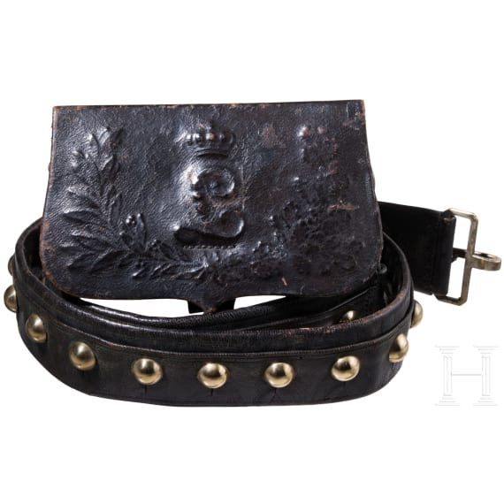 An interim cartouche box and bandelier for officers of the Hessian cavalry, circa 1900