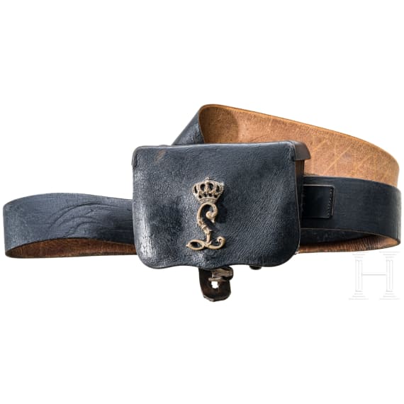 A cartouche box and bandolier for enlisted men/NCO&acute;s of the Hessian Dragoons