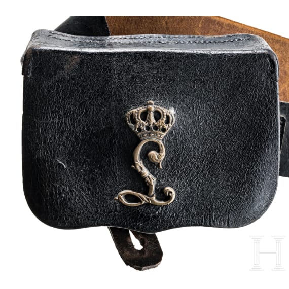 A cartouche box and bandolier for enlisted men/NCO&acute;s of the Hessian Dragoons