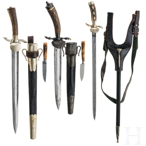 Three hunting hangers, Solingen, second half of the 20th century