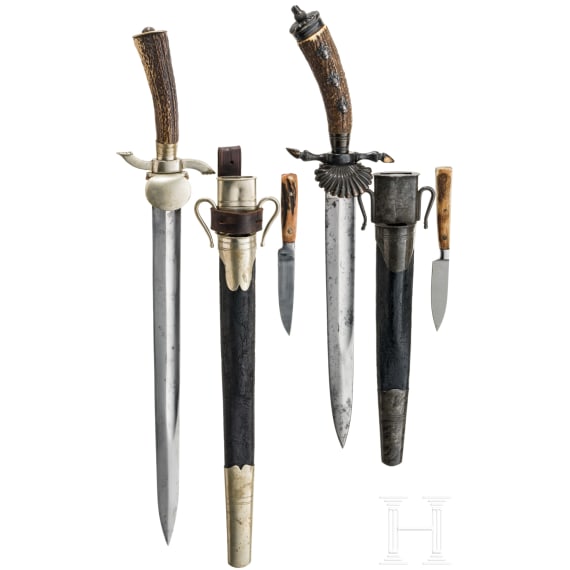 Three hunting hangers, Solingen, second half of the 20th century