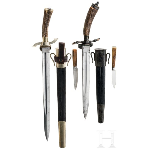Three hunting hangers, Solingen, second half of the 20th century