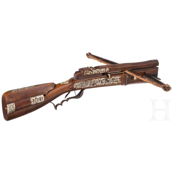 A German Kulissenschnepper or slurbow, Halle, dated 1718