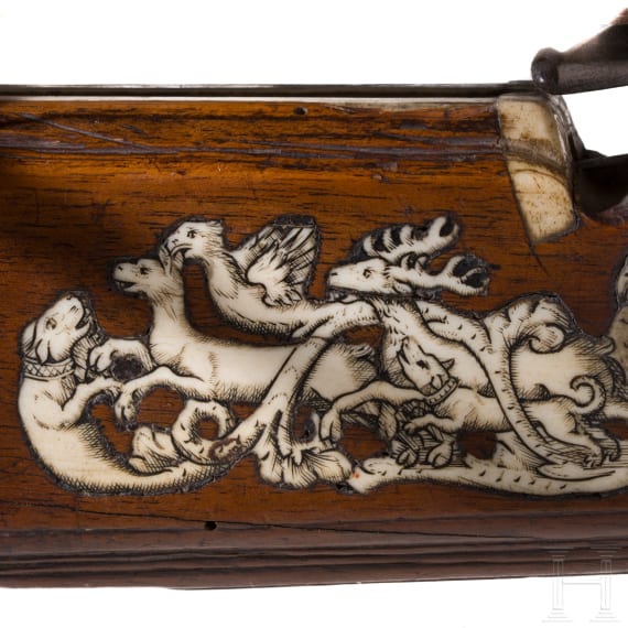 A German Kulissenschnepper or slurbow, Halle, dated 1718