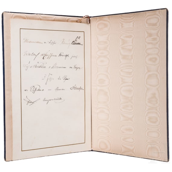 Privy Councillor Wilhelm Selkmann (1818 - 1913) - a decorative certificate of the Bundesrat on the retirement of the Oldenburg representative on April 1, 1901