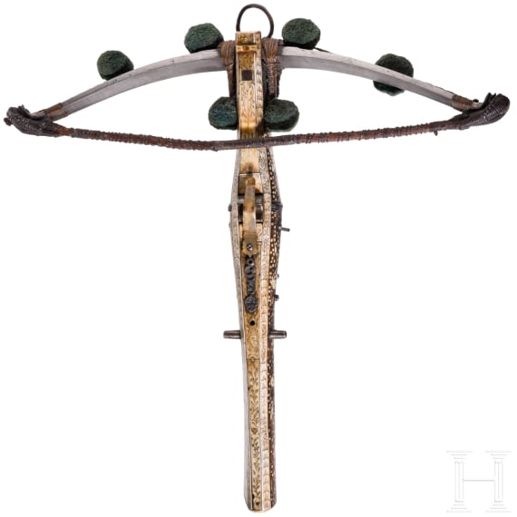 A richly decorated German crossbow, historicism, in the style of circa 1600